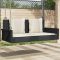 Fekete polyrattan hintapad párnával 119 x 56 x 48 cm