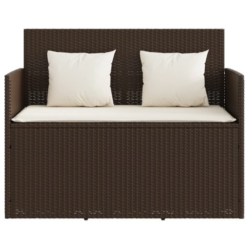 Barna polyrattan kerti pad párnákkal