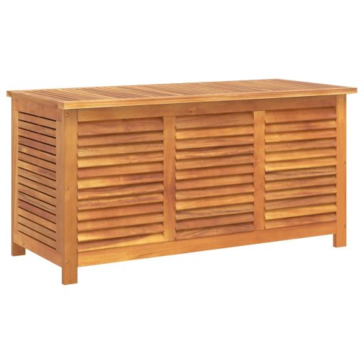 Tömör akácfa kerti tárolóláda zsaluval 113 x 50 x 56 cm