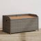 Szürke polyrattan és akácfa tárolópad 100 x 50 x 52 cm