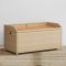 Bézs polyrattan és akácfa tárolópad 100 x 50 x 52 cm