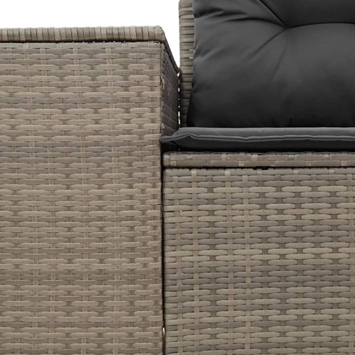 2 személyes szürke polyrattan kerti kanapé párnával