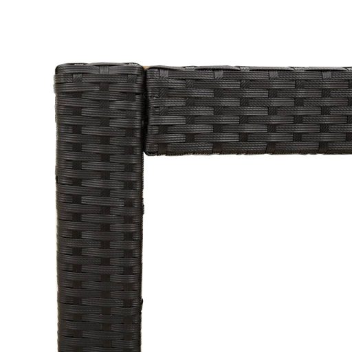 Fekete polyrattan falapos kerti asztal 100x40x75 cm