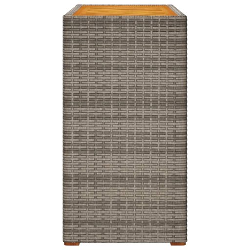 Szürke polyrattan falapos kerti asztal 100x40x75 cm