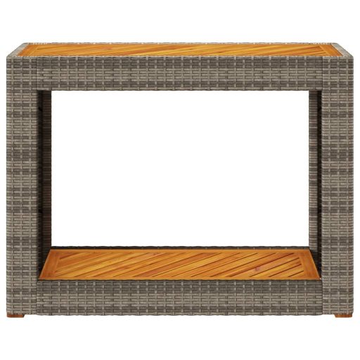 Szürke polyrattan falapos kerti asztal 100x40x75 cm