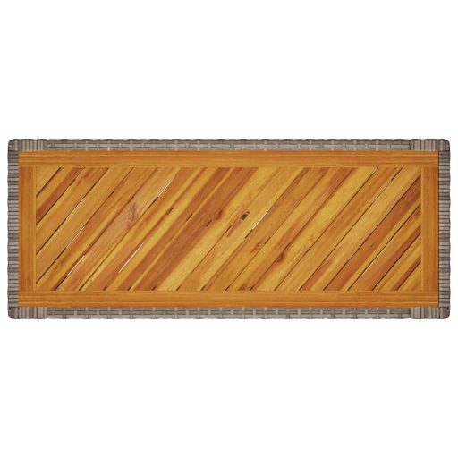 Szürke polyrattan falapos kerti asztal 100x40x75 cm
