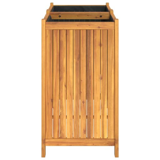 Tömör akácfa kerti virágtartó béléssel 84 x 42 x 75 cm