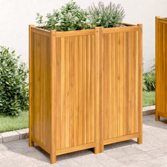   Tömör akácfa kerti virágtartó béléssel 84 x 42 x 100 cm