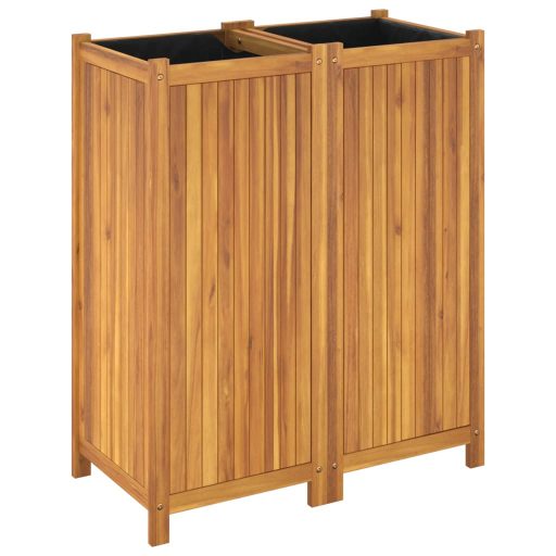 Tömör akácfa kerti virágtartó béléssel 84 x 42 x 100 cm