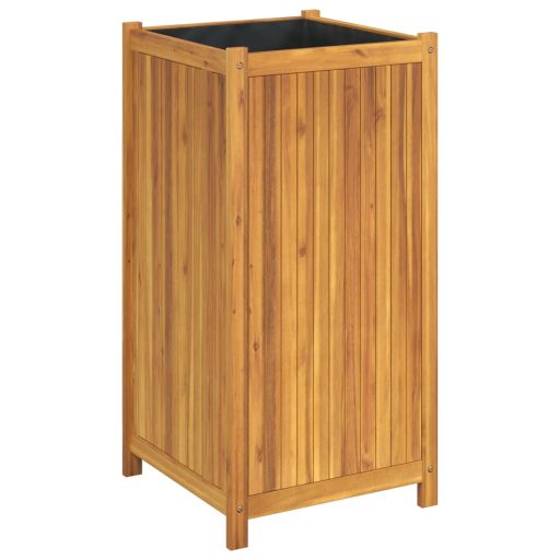Tömör akácfa kerti virágtartó béléssel 50 x 50 x 100 cm