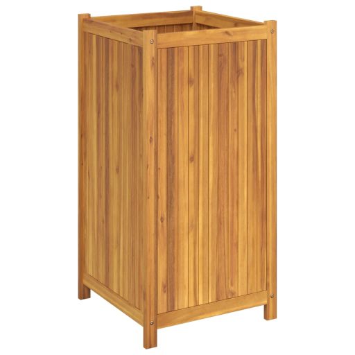 Tömör akácfa kerti virágtartó béléssel 50 x 50 x 100 cm
