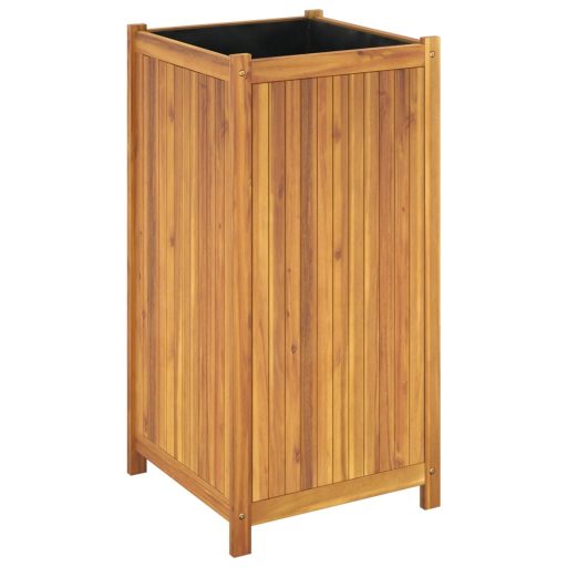 Tömör akácfa kerti virágtartó béléssel 50 x 50 x 100 cm