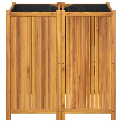 Tömör akácfa kerti virágtartó béléssel 100 x 50 x 100 cm