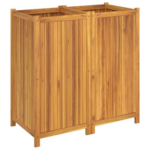 Tömör akácfa kerti virágtartó béléssel 100 x 50 x 100 cm