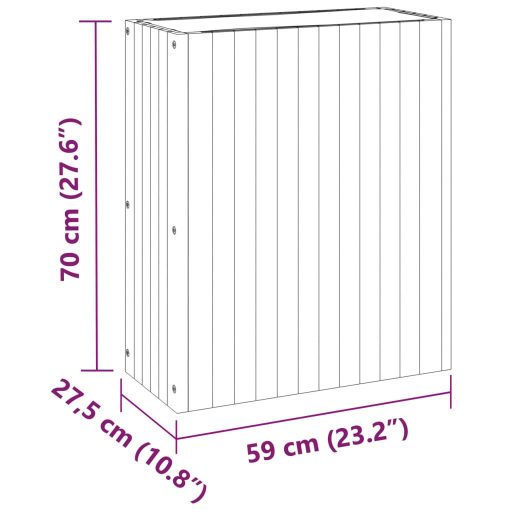 Tömör akácfa kerti virágtartó 59x27,5x70 cm