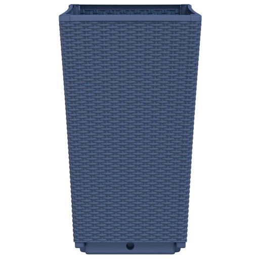 4 db kékszürke polipropilén kerti ültetőláda 32,5 x 32,5 x 57 cm