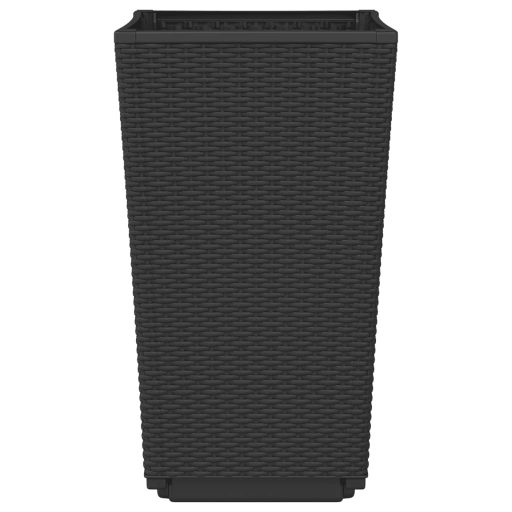 4 db fekete polipropilén kerti ültetőláda 32,5 x 32,5 x 57 cm