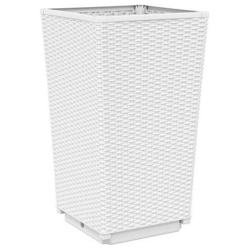 4 db fehér polipropilén kerti ültetőláda 32,5 x 32,5 x 57 cm