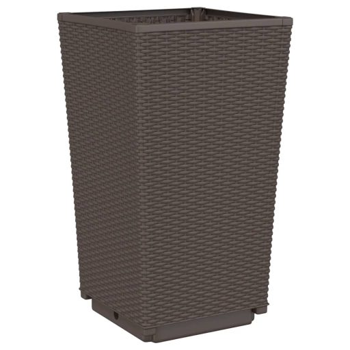 4 db barna polipropilén kerti ültetőláda 32,5 x 32,5 x 57 cm