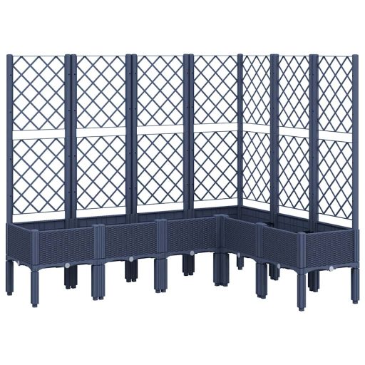 Kékszürke PP rácsos kerti ültetőláda 160 x 120 x 142 cm