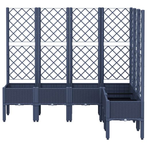 Kékszürke PP rácsos kerti ültetőláda 160 x 120 x 142 cm