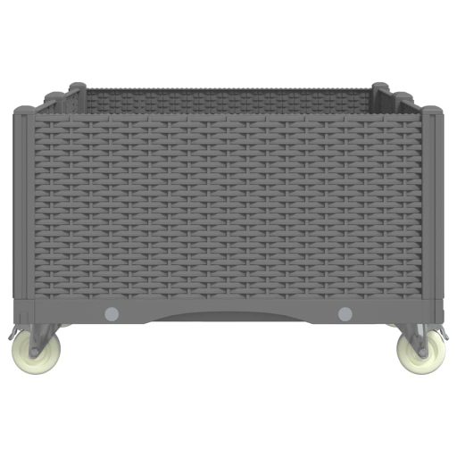 Világosszürke PP rácsos kerekes ültetőláda 100 x 80 x 54 cm
