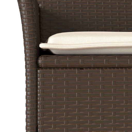 2 db barna polyrattan kerti szék párnával