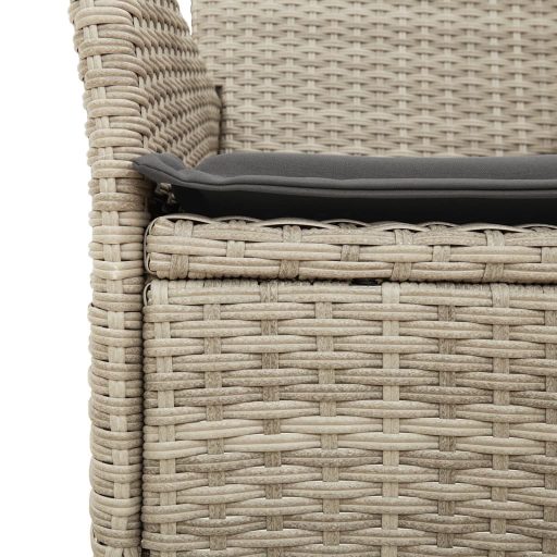 2 db világosszürke polyrattan kerti szék párnával