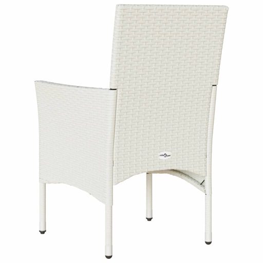 2 db fehér polyrattan kerti szék párnával