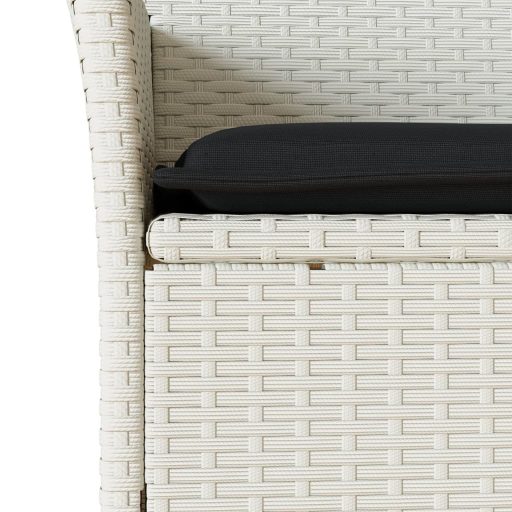 2 db fehér polyrattan kerti szék párnával