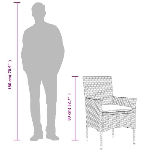 2 db fehér polyrattan kerti szék párnával