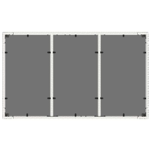 Fehér polyrattan üveglapos kerti asztal 150 x 90 x 75 cm