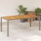 Bézs polyrattan és akácfa kerti asztal 190 x 90 x 75 cm