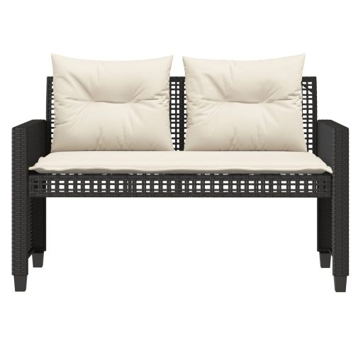 4 részes fekete polyrattan üveg kerti ülőgarnitúra párnával