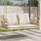 Bézs polyrattan hintapad párnákkal 109 x 62 x 40 cm