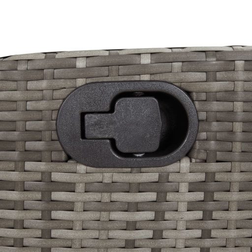 Szürke polyrattan dönthető kerti pad párnával