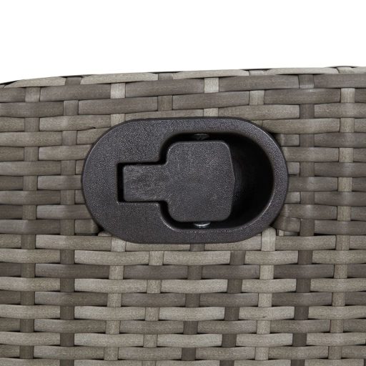 Szürke polyrattan dönthető kerti pad párnával