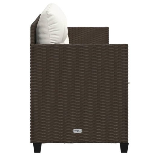 Barna polyrattan napozóágy párnával