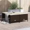 4 db barna polyrattan szék párnákkal