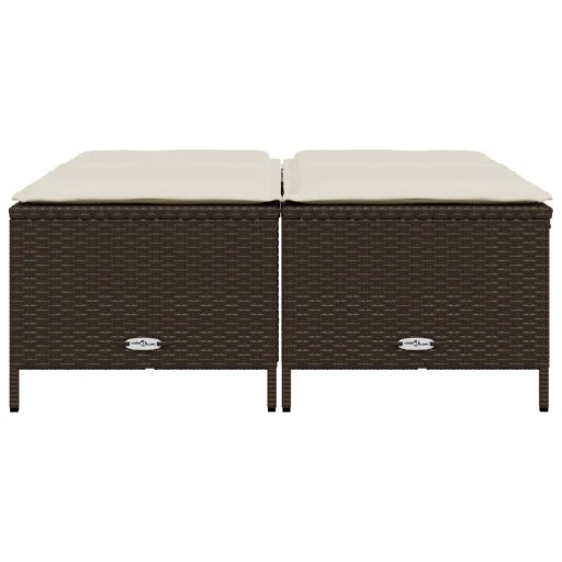 4 db barna polyrattan szék párnákkal