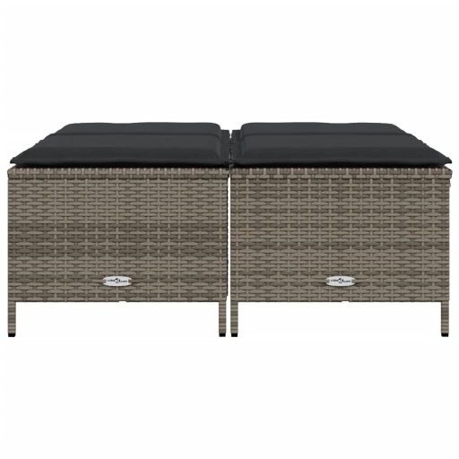 4 db szürke polyrattan kerti szék párnákkal