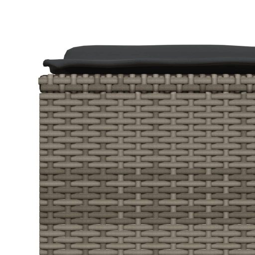 4 db szürke polyrattan kerti szék párnákkal