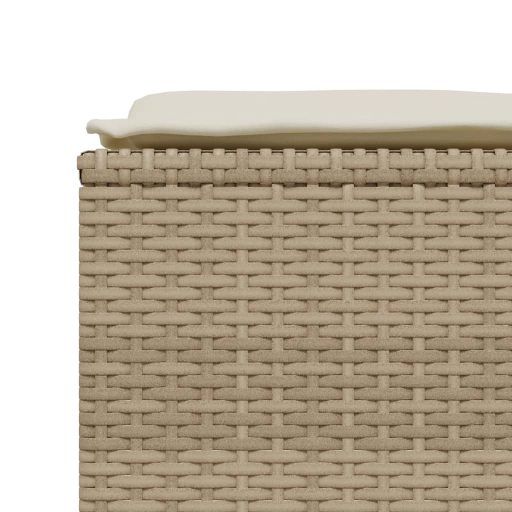 4 db bézs polyrattan kerti szék párnákkal