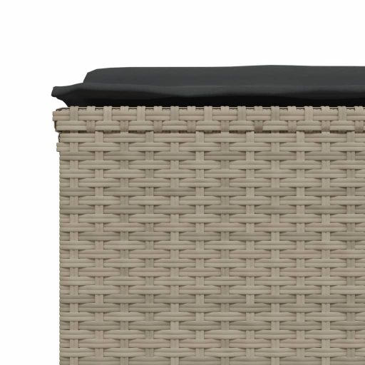 4 db világosszürke polyrattan kerti szék párnákkal