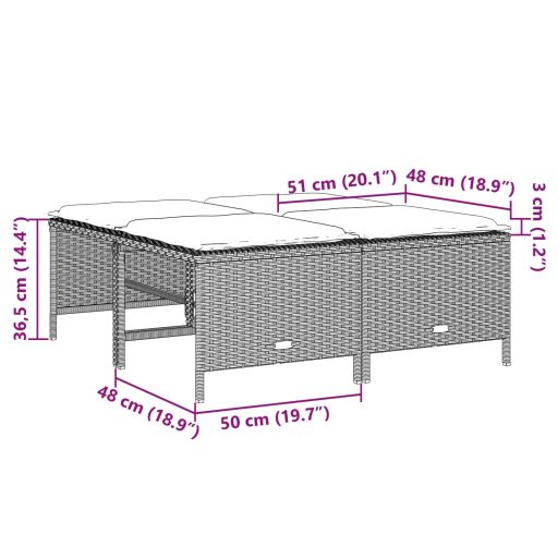 4 db világosszürke polyrattan kerti szék párnákkal