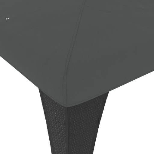 Antracitszürke acél dupla tetős pavilon 2,98 x 2,98 m