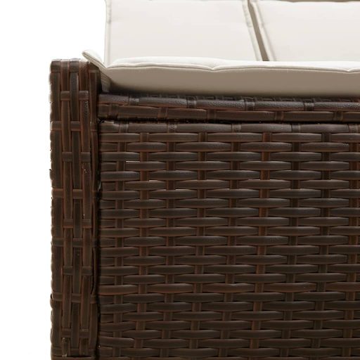 Barna polyrattan dupla napozóágy párnával