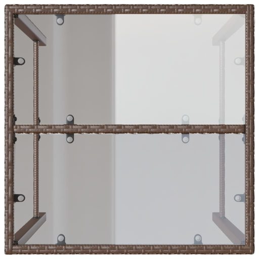 Barna polyrattan kültéri bárasztal 70 x 70 x 110 cm