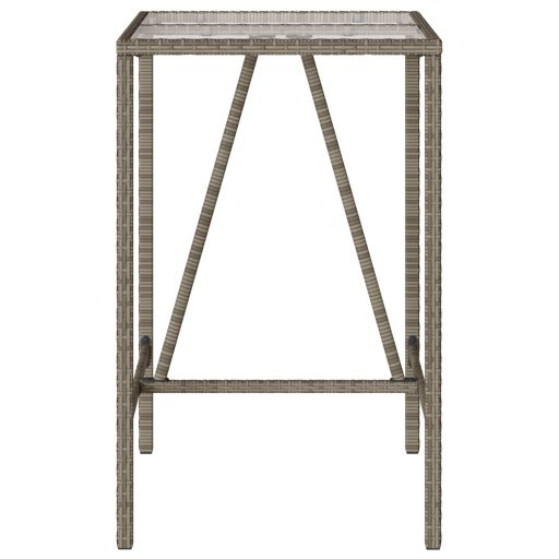Szürke polyrattan kültéri bárasztal 70 x 70 x 110 cm