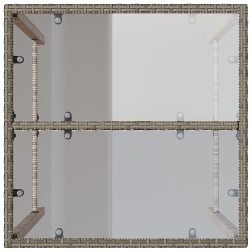 Szürke polyrattan kültéri bárasztal 70 x 70 x 110 cm